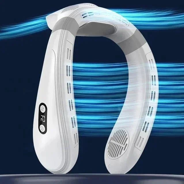 Wearable Neck Cooling Fan with Semiconductor Plates white-neck-fan-2024 by Smart Deals Picks