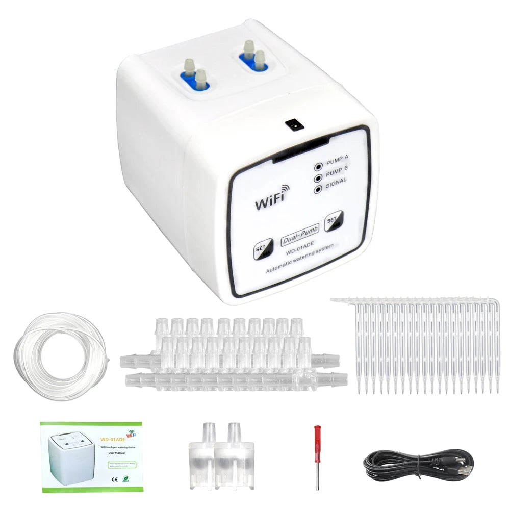 WiFi Drip Irrigation Kit, Dual Pump for 20 Plants by Smart Deals Picks