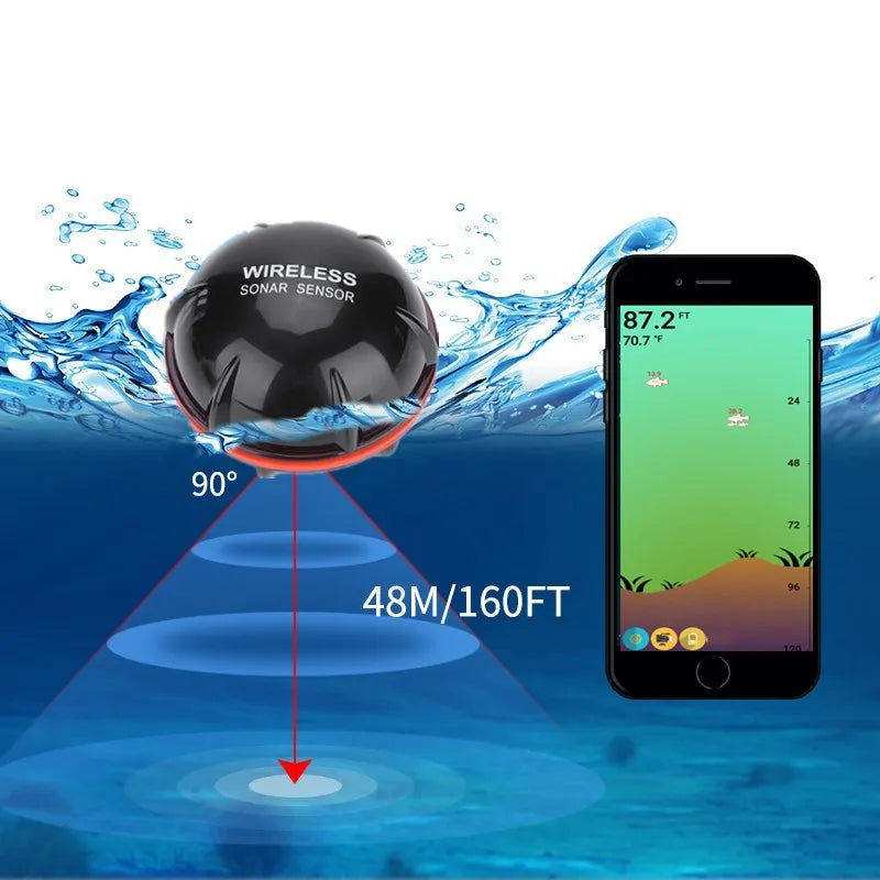 Wireless Bluetooth Sonar Fish Finder, 160 ft Range by Smart Deals Picks