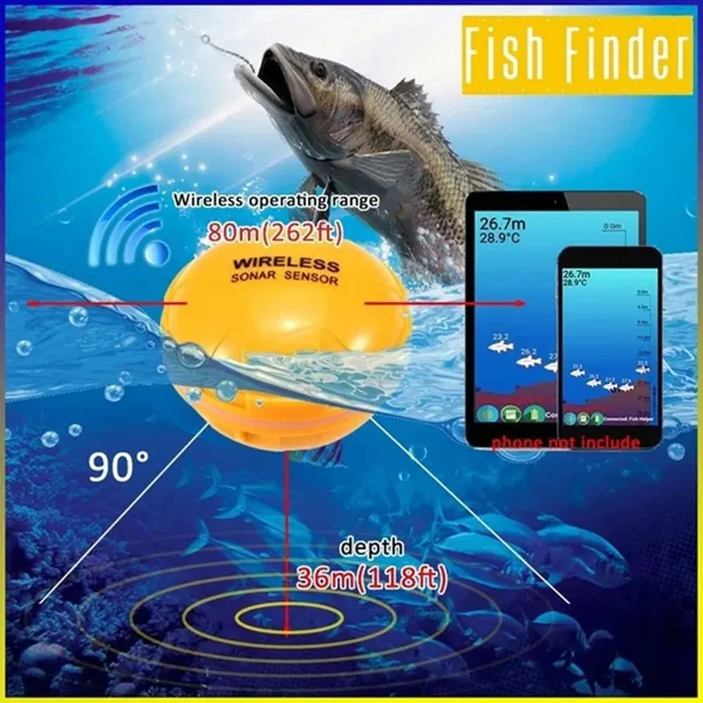 Wireless Bluetooth Sonar Fish Finder, 160 ft Range by Smart Deals Picks