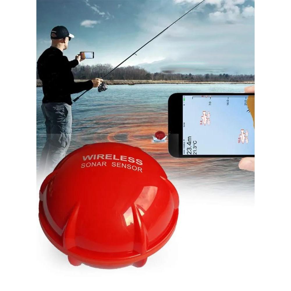 Wireless Bluetooth Sonar Fish Finder, 160 ft Range red by Smart Deals Picks