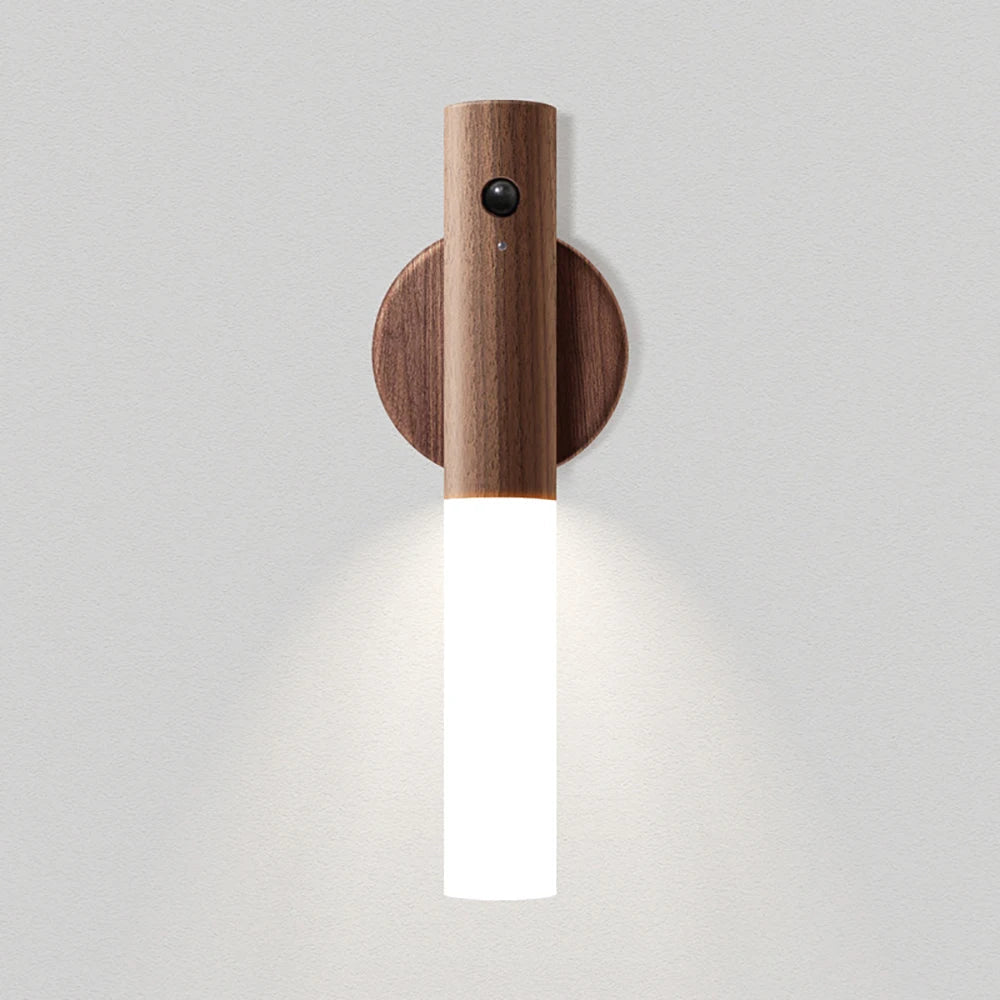 Wooden LED Night Light with PIR Motion Sensor, Rechargeable by Smart Deals Picks