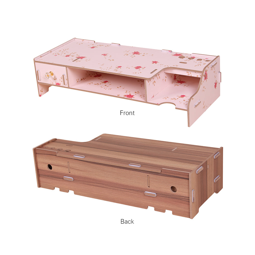 Wooden Monitor Riser with Organizer Drawer by Smart Deals Picks