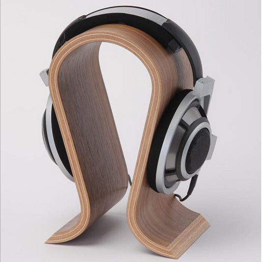 Wooden U-Shaped Headphone Stand with Anti-Slip Base by Smart Deals Picks