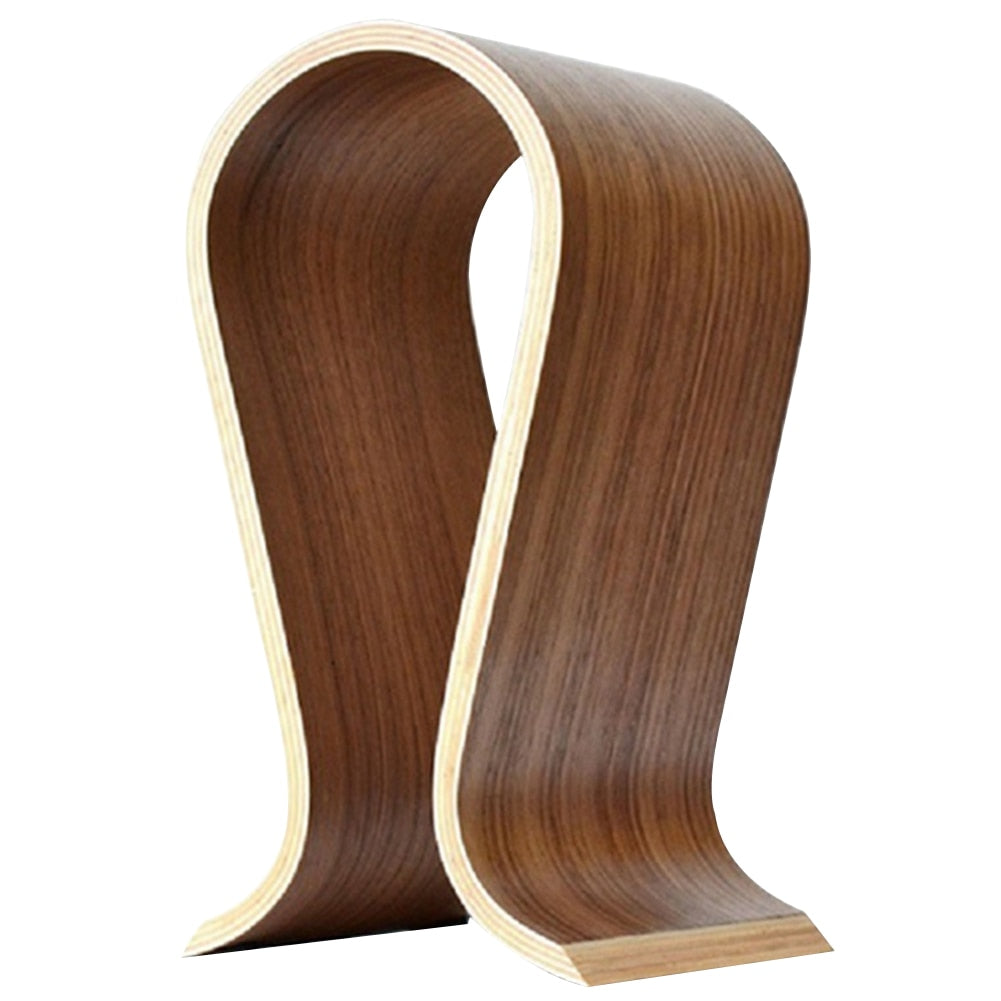 Wooden U-Shaped Headphone Stand with Anti-Slip Base by Smart Deals Picks