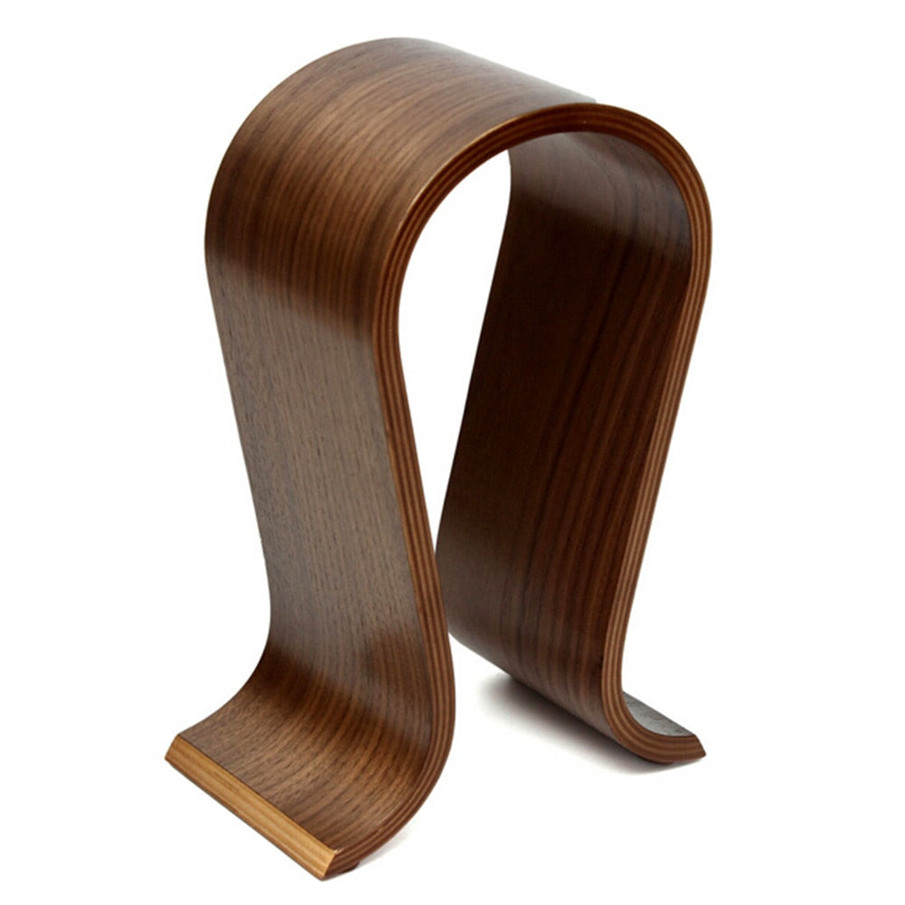 Wooden U-Shaped Headphone Stand with Anti-Slip Base by Smart Deals Picks